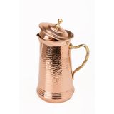 Dmt Copper Home Gaziantep El Dövmeli Kalay Kaplı Bakır Sürahi, 1.8 Litre Kapasite, 27 cm Yükseklik, 13 cm Çap, 0.5mm Kalınlık, Hammered Finish
