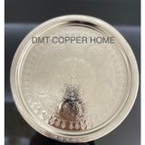 Dmt Copper Home Krom Nikel Kaplama Sunum Servis Tepsisi Otantik Görünümlü 34 cm + Fincan
