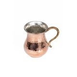 DMT Gaziantep Bakırdan El Dövmesi Su ve Ayran Bardak boy 10cm genişlik 6,1cm kalınlık 1mm kalaylı