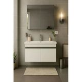 Dmz Home Arista 80 Cm, Beyaz Renkli, Tamamı Mdf, Seramik Lavabolu, Aynalı, Alt Ve Üst Dolaplı, Banyo Dolabı Takımı