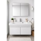Dmz Home Concept 85 cm Banyo Dolabı Takımı %100 Mdf Aynalı Üst Dolaplı Turkuaz Porto Seramik Lavabolu