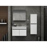 Dmz Home Concept Arista 80 cm Beyaz Renkli Mdf, Seramik Lavabolu, Alt - Üst ve Boy Dolaplı, Üst Dolap Aynalı, Banyo Dolabı Seti