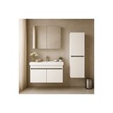 Dmz Home Concept Arista 80cm Beyaz Renkli Mdf, Seramik Lavabolu, Alt - Üst Ve Boy Dolaplı, Banyo Dolabı Seti