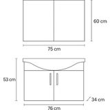 Dmz Home Concept Nova 80 cm %100 Mdf Antrasit Renkli, Oval Seramik Lavabolu, Alt- Üst Dolap Banyo Dolabı Takımı