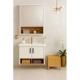 Dmz Home Legna 65 Cm Banyo Dolabı Takımı, Beyaz Ve Ahşap, Tamamı Mdf, Seramik Lavabolu, Alt Ve Üst Dolap