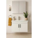 Dmz Home Liventa 65 Cm, Beyaz Renkli, Tamamı Mdf, Seramik Lavabolu, Aynalı, Alt Ve Üst Dolaplı, Banyo Dolabı Takımı