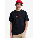 DNA CLICKER Siyah Bisiklet Baskılı Erkek T-Shirt