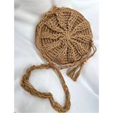 Dna Moda Makaron Çanta / Hasır Çanta / Bohem Çanta / El Örgüsü Hasır Çanta / Kağıt Ip Çanta - Standart - Kahverengi