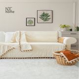 Dnc Home Tekstil Ndchome Buldan Dokuması Keten Ponponlu Koltuk Örtüsü 170 x 220