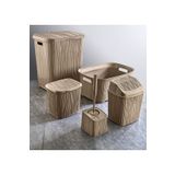 DNG STORE Dalgalı 5 Parça Banyo Seti Kirli Çamaşır Sepeti Deterjanlık Çöp Kovası Temiz Çamaşır Sepeti