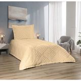 D'niss Home Iskandinav Helen 2 Parça Tek Kişilik Yatak Örtüsü - Cappuccino - Kahverengi - 170 x 240 cm