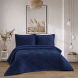 D'niss Home Iskandinav Helen 3 Parça Çift Kişilik Yatak Örtüsü - Lacivert - 240 x 250 cm