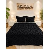 D'niss Home Iskandinav Jasmin 3 Parça Çift Kişilik Yatak Örtüsü - Siyah - 240 x 250 cm