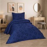 D'niss Home Kalp 2 Parça Tek Kişilik Yatak Örtüsü - Lacivert - 170 x 240 cm