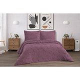 D'niss Home Kalp Desen 3 Parça Çift Kişilik Yatak Örtüsü - Mor - 235 x 250 cm