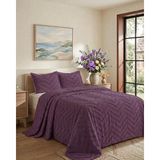 D'niss Home Merve 3 Parça Çift Kişilik Yatak Örtüsü - Mor - 240 x 250 cm