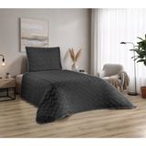D'niss Home Zikzak Desenli 2 Parça Tek Kişilik Yatak Örtüsü - Antrasit - 170 x 240 cm
