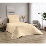 D'niss Home Zikzak Desenli 2 Parça Tek Kişilik Yatak Örtüsü - Bej - 170 x 240 cm