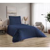 D'niss Home Zikzak Desenli 2 Parça Tek Kişilik Yatak Örtüsü - Lacivert - 170 x 240 cm