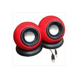 Dnr D-08L 1+1 USB 2.0 Mini Oval Hoparlör - Kırmızı