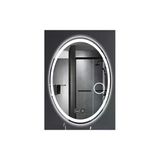 DNR Mirror 60x80 Cm Buğu Yapmayan Dokunmatik Tuşlu Makyaj Aynalı Kumlamalı Beyaz Ledli Elips Banyo Aynası
