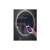 DNR Mirror 80x100 Cm Bluetoothlu Buğu Yapmayan Dokunmatik Tuşlu Beyaz Ledli Elips Banyo Aynası