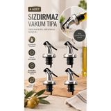 dnshome 4 Adet Gümüş Akıtmaz Sızdırmaz Vakumlu Yağdanlık Tıpası Silikon Yağ Dökme Aparatı Yağlık Şişe Ucu