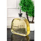 dnshome Lüks 500ml Yağdanlık Gümüş Kilit Kapaklı Cam Yağlık Ayçiçek Yağı Zeytinyağı Etiketli Sosluk Sirkelik