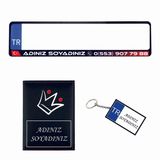 Dnslgrup Plakalık Kişiye Özel Araç Plakalık Ruhsat Kabı Anahtarlık Set - Model-6