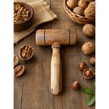 dnz DENİZ AHŞAP El Yapımı Küçük Ahşap Tokmak Zeytin Ceviz Fındık Kırıcı - Kahverengi