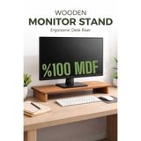 dnz DENİZ AHŞAP Masaüstü Pc Monitör Ekran Standı Yükseltici Masa Organizer Sehpa Ahşap Desenli Mdf