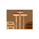 Dnz El Yapımı Küçük Ahşap Tokmak Zeytin Ceviz Fındık Kırıcı 3 adet