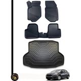 Dnz Ford Focus 3.5 2015-2018 3D Havuzlu Oto Paspas ve Bagaj Havuzu Nora Set - Siyah