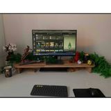 Dnz Masif Doğal Ahşap Monitör Yükseltici Organizer Çam Ağacı - Kahverengi - 90x22
