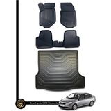 Dnz Renault Symbol 3D Havuzlu Oto Paspas 2013 Sonrası ve Bagaj Havuzu Nora Set - Siyah