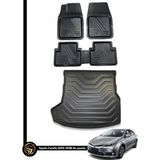 Dnz Toyota Corolla 2013+ 3D Ares Oto Paspas ve Araca Özel Kauçuk Bagaj Havuzu Set - Siyah