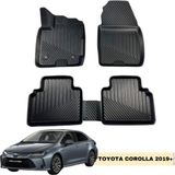 Dnz Toyota Corolla 2019+ 3D Araca Birebir Uyumlu Inox Oto Paspas - Siyah