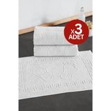 DNZGÜLCAN 3'lü Ayak Havlusu | Banyo Paspası | Otel Ayak Havlusu - Pamuklu ve Emici - 50 x 70 cm | %100 Pamuk
