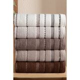 DNZGÜLCAN 5'li İzem Etnik Desen %100 Pamuk El Yüz Havlusu 50x90 cm | Yumuşak Çeyizlik Set, Premium Kalite