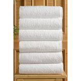 DNZGÜLCAN 6'lı Beyaz %100 Pamuk El - Yüz Havlusu - 50x90 Cm , Spa Ve Otel Havlusu