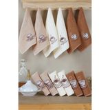 DNZGÜLCAN Mutfak Havlusu Seti 6'lı – %100 Pamuk El Havlusu | Yüz Havlusu – Çeyizlik - 30 × 50 cm - Kahve