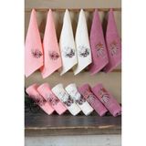 DNZGÜLCAN Mutfak Havlusu Seti 6'lı – %100 Pamuk El Havlusu | Yüz Havlusu – Çeyizlik - 30 x 50 cm - Pembe