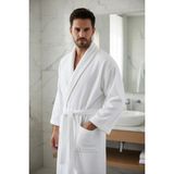 DNZGÜLCAN Otel Bornoz %100 Pamuk Premium Quality Yumuşak Dokulu Yüksek Emici Beyaz Kadın Erkek M-L Beden