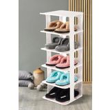 DNZTREND Lüks Ayakkabılık Düzenleyici Organizer Portatif 5 Katlı Çok Katmanlı Farklı Kombin Seçenekli(BEYAZ)