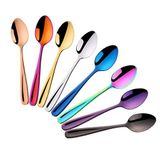Do Buy 8 Parça 18/10 Tatlı Kaşıkları Çay Kaşıkları Küçük Kahve Kaşıkları Espresso Kaşıkları, 5,5 İnç (çok renkli)