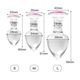 Do it Love - Kristal Anal Plug Set - 3 Boy Cam Anal Tıkaç ve Kalem Vibratör Set - An*l Plug Set 4 Lü