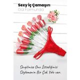 Do it Love - Sexy Gül Fantazi İç Çamaşırı - Sevgiliye Hediye Kırmızı File Detaylı G-String