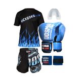 DO-SMAI Boks Kick Boks Muay Thai Rhaegal Boks Seti Boks Eldiveni Spor T-Shirt Şort Takımı Başlangıç Paketi