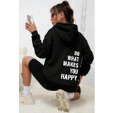 Do What Makes You Happy Baskılı Unisex Oversize Sweatshirt