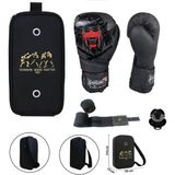 Do Yakuza Kick Boks Eldiveni, Muay Thai Eldiveni, 14 Oz, Siyah, 3'lü Set ve Taşıma Çantalı - Standart - Çok Renkli